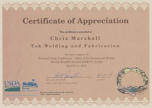Certificate of Appreciation